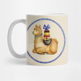 Llama lying down with gifts Mug